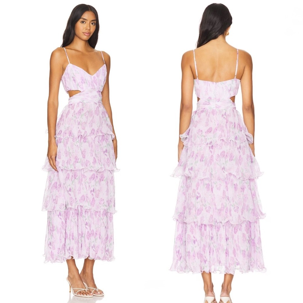 ASTR The Label Jaiden Dress in Lavender Floral - Size Medium